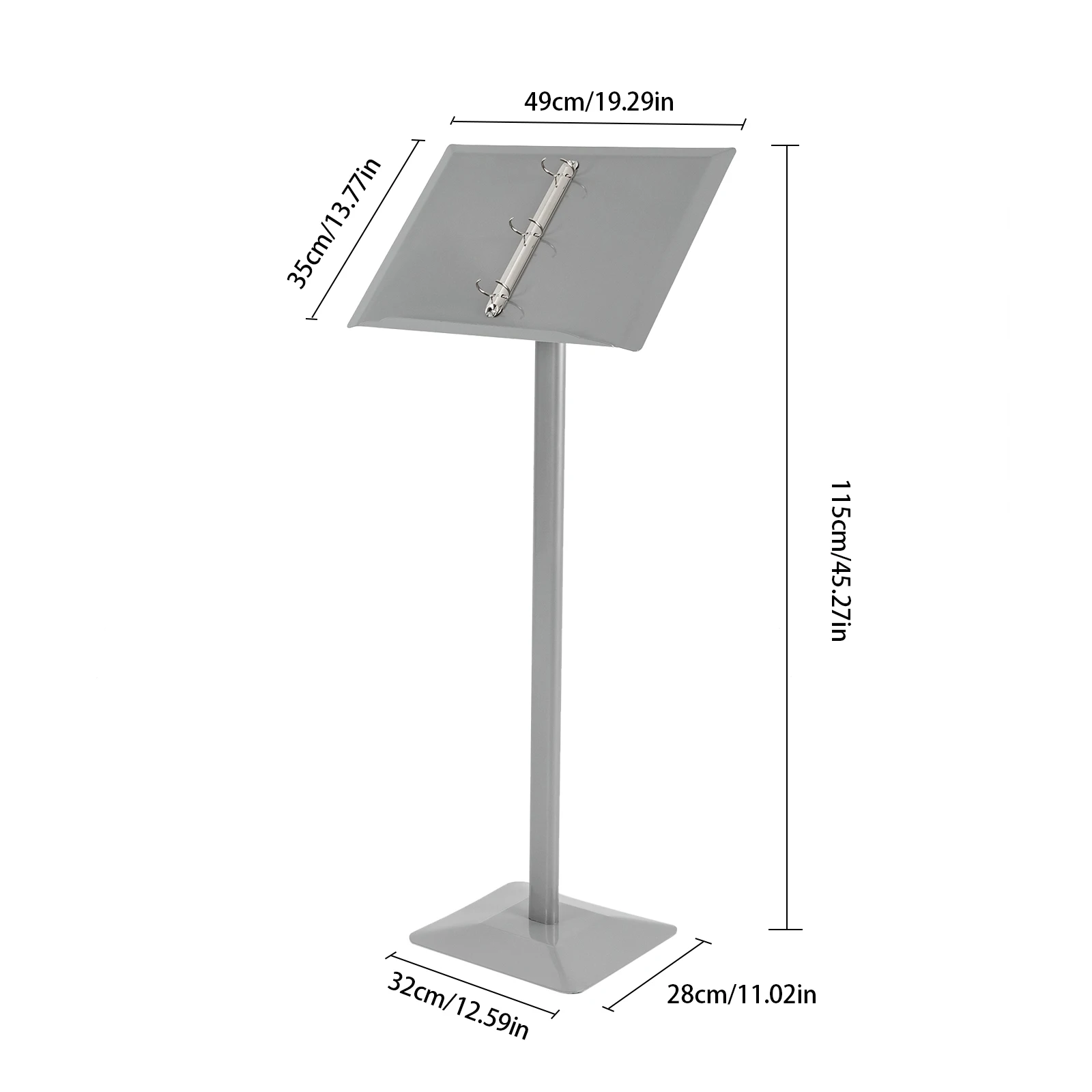 سبائك الألومنيوم الفضية 115 سنتيمتر صفحة عمودية تحول القائمة عرض موقف الموثق قاعدة ثابتة عرض الإعلانات الوقوف