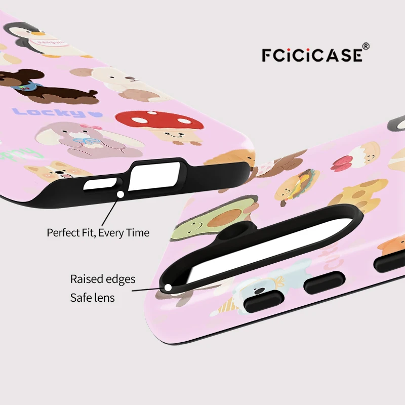 Fcicicase Cassa Del Telefono Per Samsung Galaxy A26 A56 A16 A36 5G Simpatici Animali Del Fumetto Orso Cani Modello Antiurto Opaco Copertura Del PC