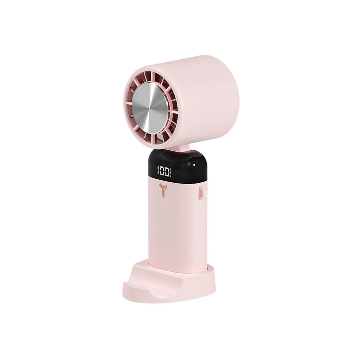 3600MAh Mini Handheld Fan Portable Semiconductor Refrigeration Cooling Desktop Fan Folding Hanging Neck Air Cooler,Pink