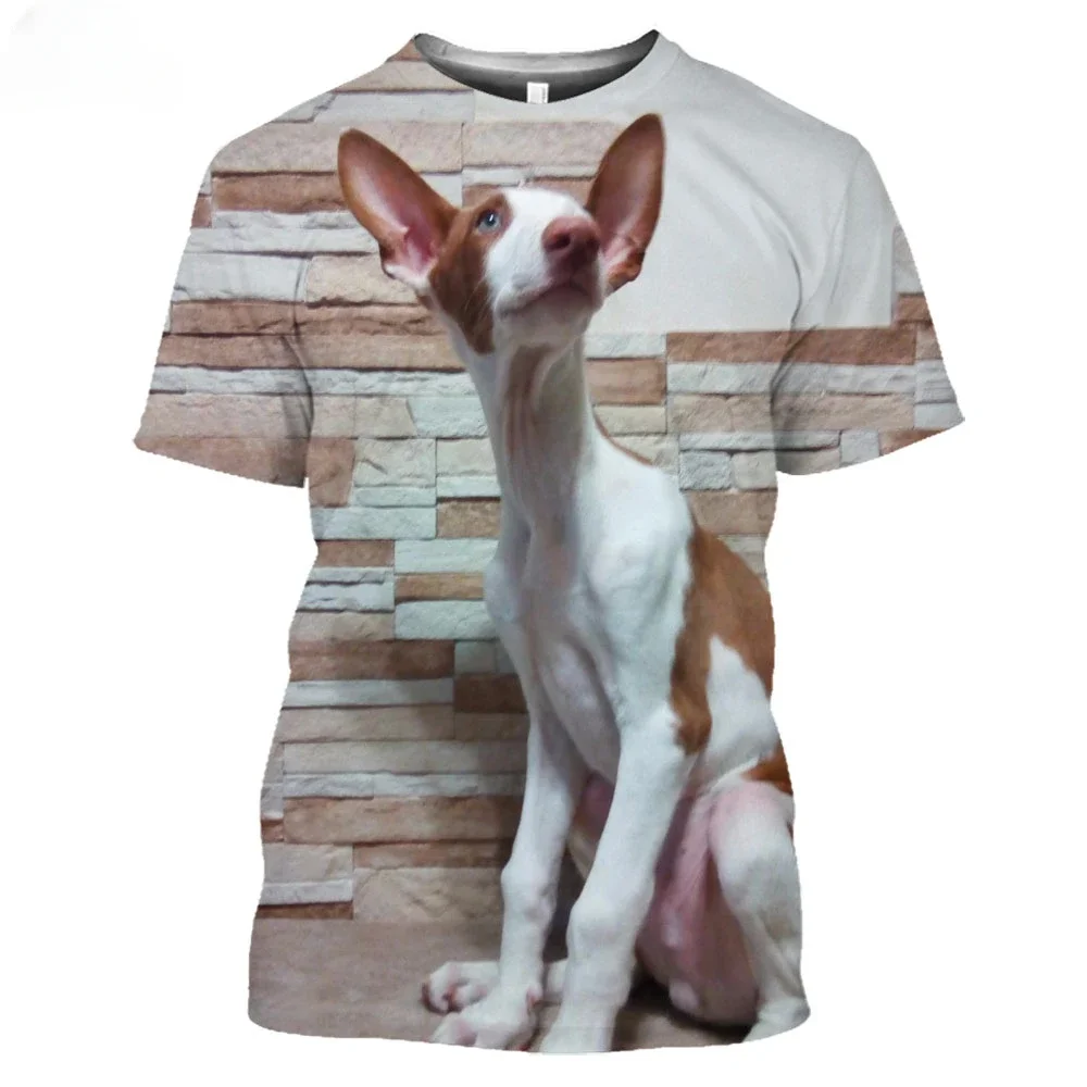 Ibizan Hound Dogs Hunting 3D T Shirt Men\'s Women\'s Teenage 6Xl  Podenco Ibecenco Dog Summer Short Sleeve Harajuku Top