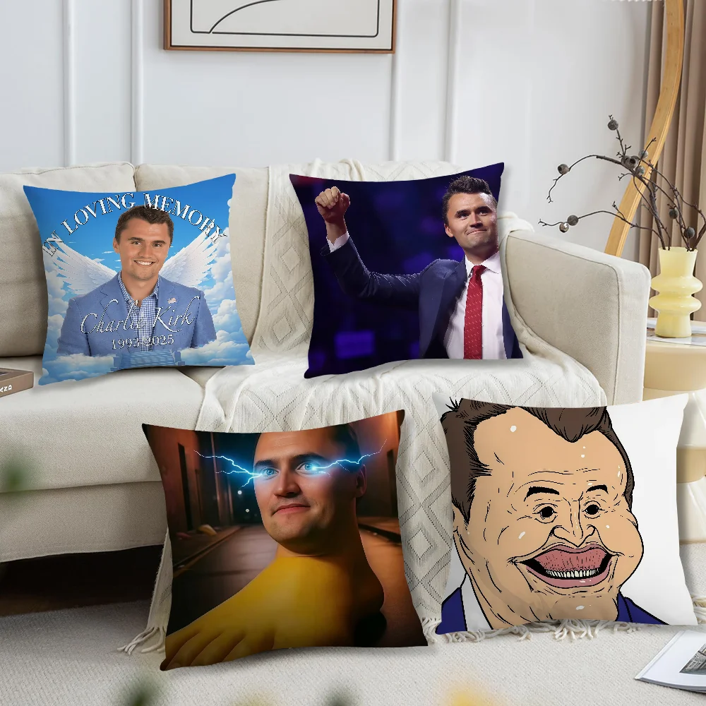 Funny C-charlie Kirk Interesting cushion cover For Pillow Printing Sofa Decoration Home Car Room Coffee Office Nordic Simplicity