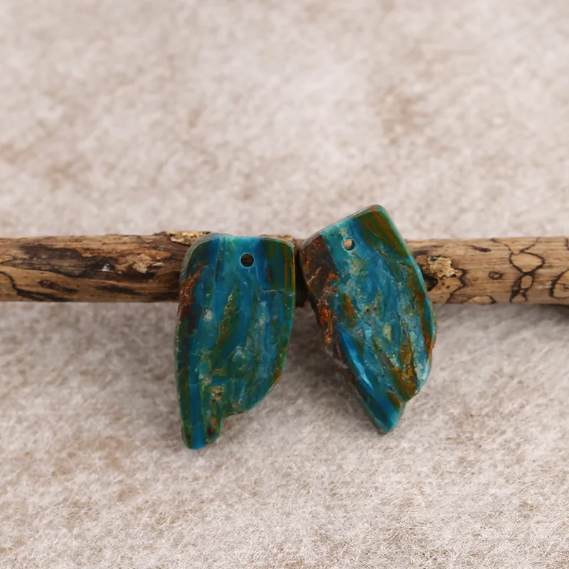 

B&F Handmade Nugget Blue Opal Pendants Beads, Genuine Natural stones beads, Unique Stones for jewelry & DIY Earring Beads