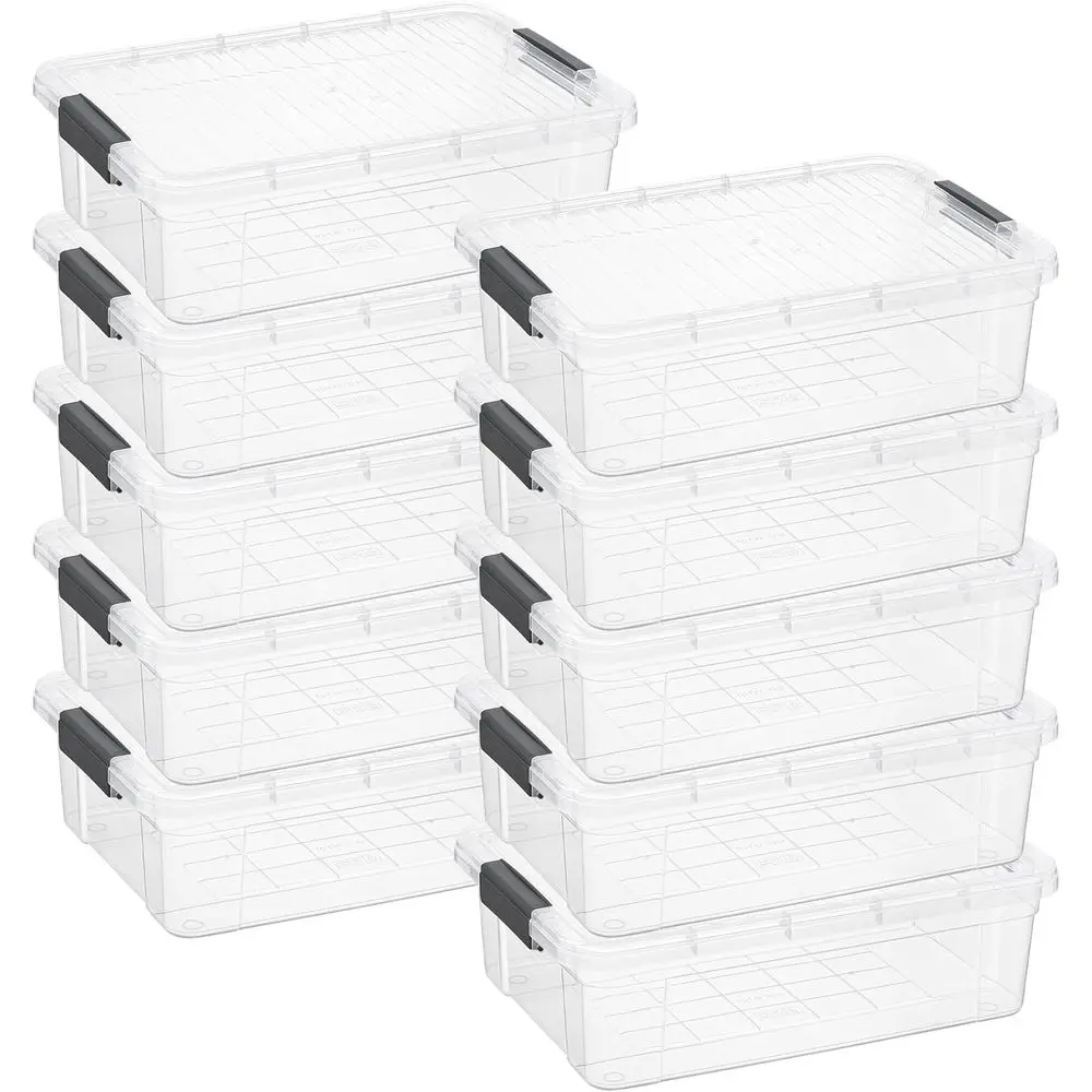 

Clear Storage Box with Lid, 22.5 Quart Plastic Container Bins or Organizing, Stackable Crates, BPA ree, Non Toxic, Odor ree, Org