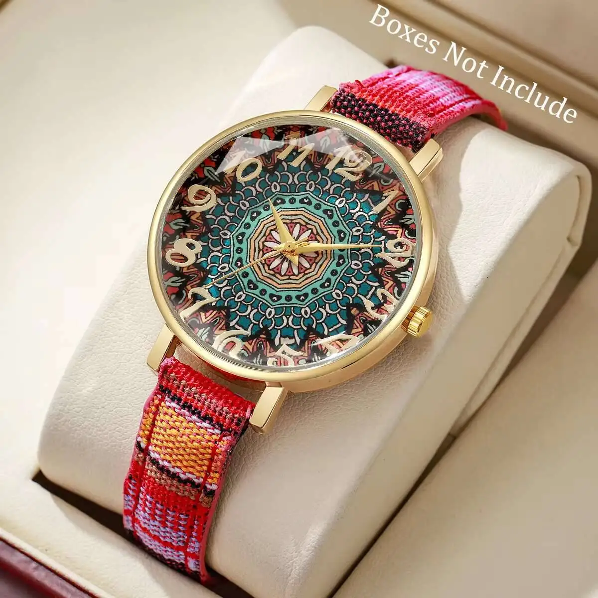 ساعة كوارتز نسائية عصرية بحزام جلدي عتيق ساعات للسيدات ساعة Reloj Mujer (بدون صندوق)
