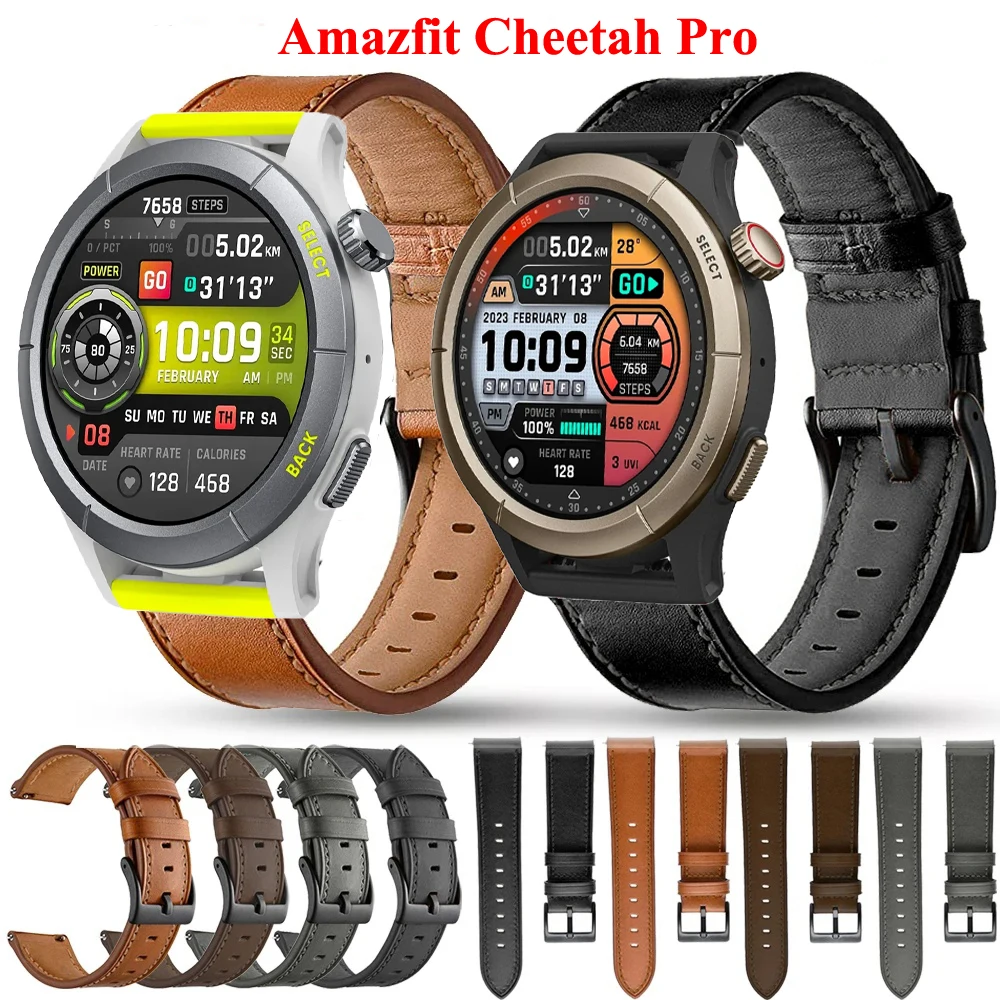 

22mm Leather Strap for Amazfit Cheetah Pro Smart Wriststrap Quick Releas Bracelet for Amazfit Cheetah Watches Accessories