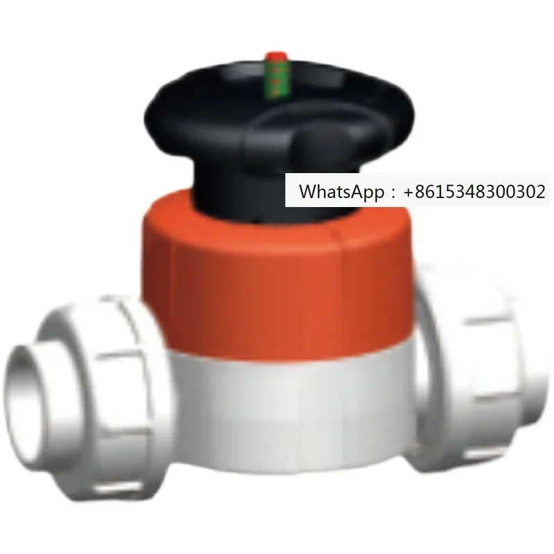 +GF+manual control valve dual union PVDF/PVC/PPH hot melt butt welded diaphragm valve