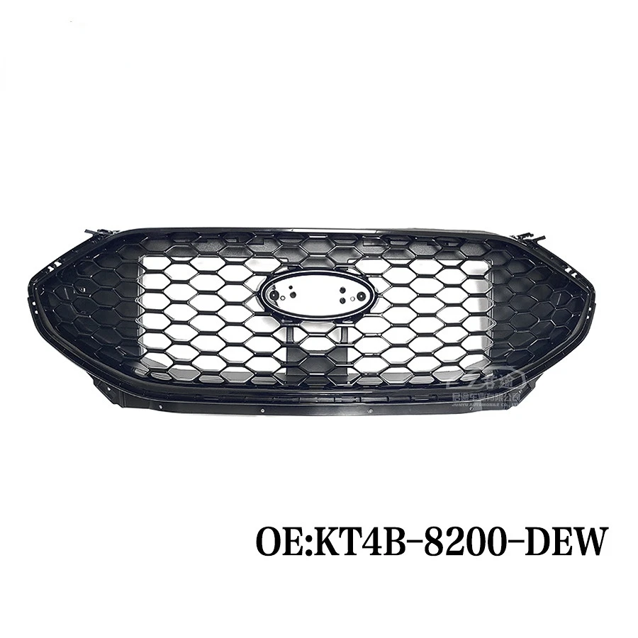 Front Middle Racing Grille for Ford Edge 2019 2020 2021 2022 Gloss Black Honeycomb High Quality ABS Grills Mesh Style