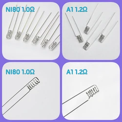 50/100pcs Resistance A1 1.2ohm 0.6/0.8ohm Ni80 1.0ohm Heat Wire For Replacement Prebuilt Coil Accessories