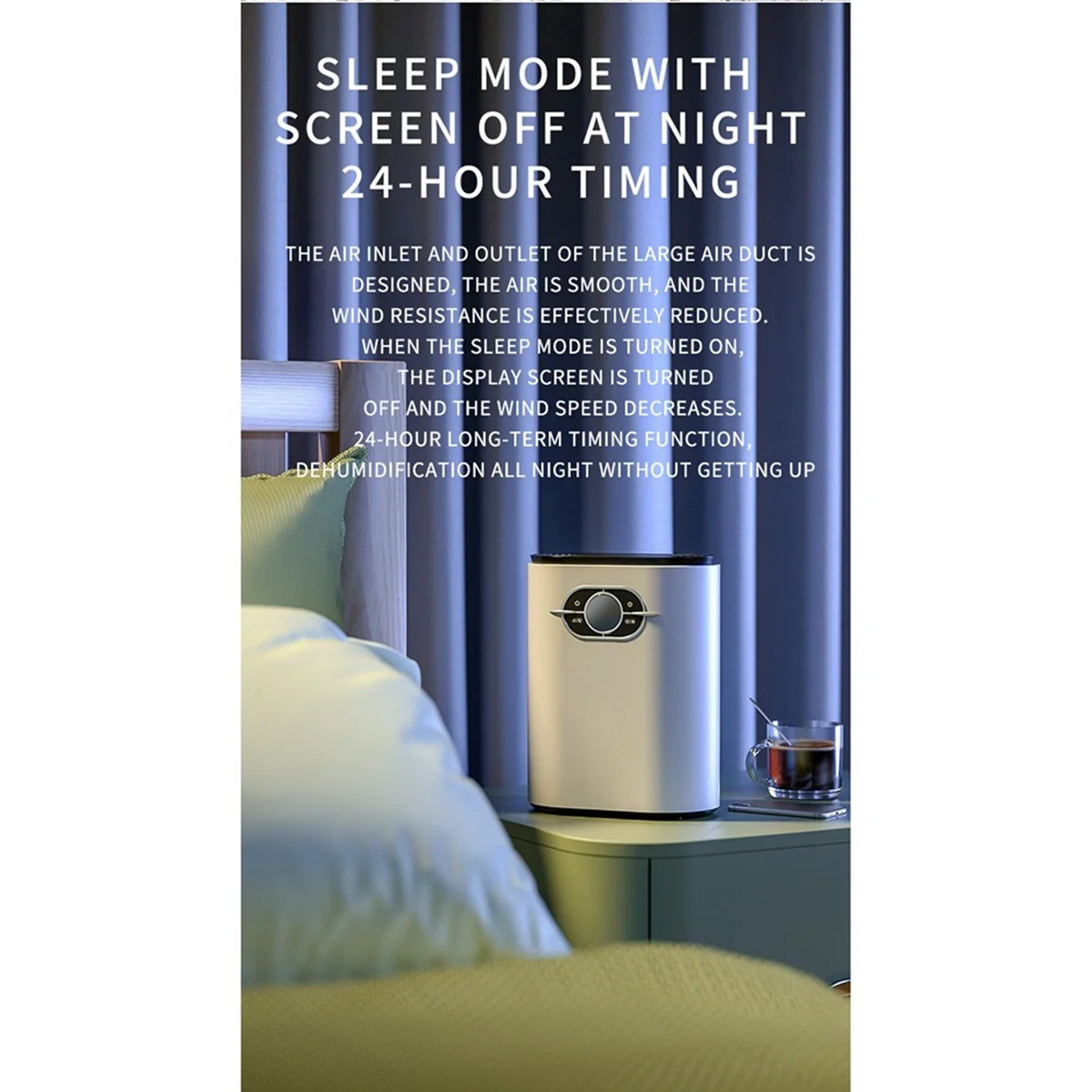 Déshumidificateur 1200ML, absorbeurs d'humidité, sécheur d'air silencieux, sous-sol, chambre à coucher, salle de bains, prise ue