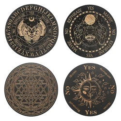15CM Metatron Star Of David Energy Lotus Sun Moon Stars Eye Of Horus Round Wood Plaque Plank Tarot Witchcraft Charm Board