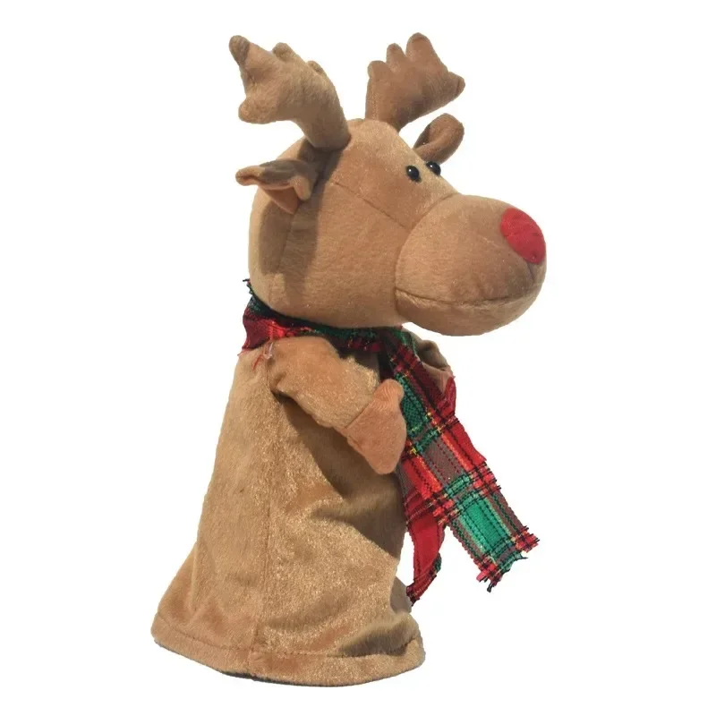 Twerking Reindeer Santa Toy, Electric Musical Dancing Santa Elk Xmas Interactive Plush Deer Toy Reindeer Stuffed Animal Decor