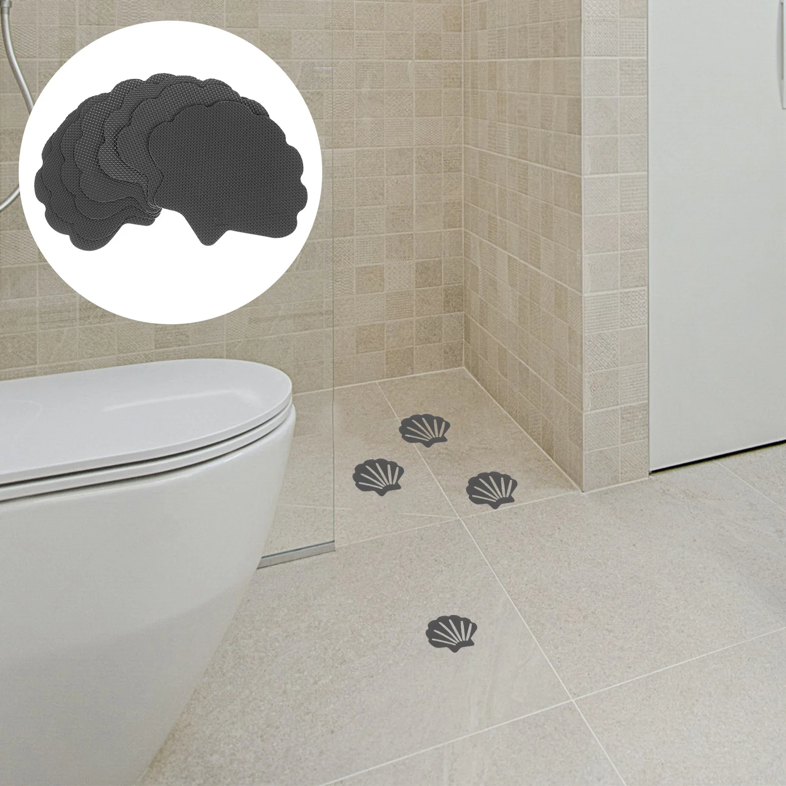 

30Pcs Shell Shape Non-Slip Bathtub Sticker Bathroom Anti-Skid Strip Self Adhesive Shower Floor Nonslip Shower Non-Skid Strip