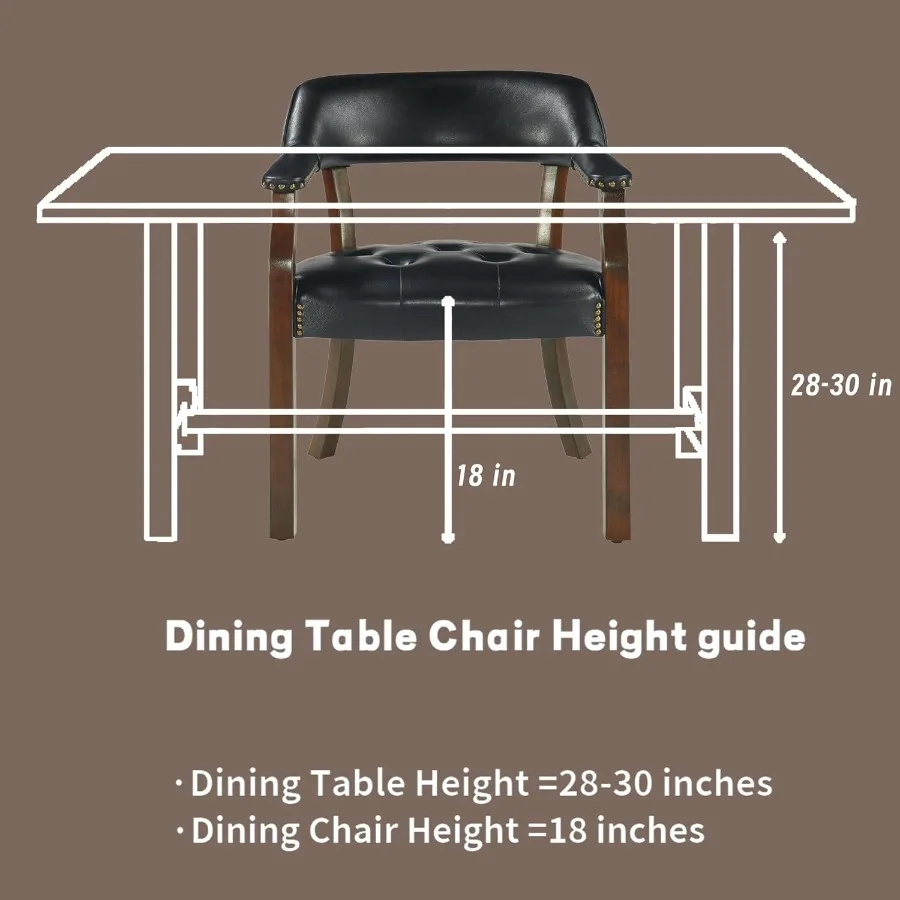 كراسي تناول الطعام مع كرسي مكتب منجد بأذرع ومسامير معدنية. كراسي كابتن PU Boss كراسي كلاسيكية لهجة البراز لـ