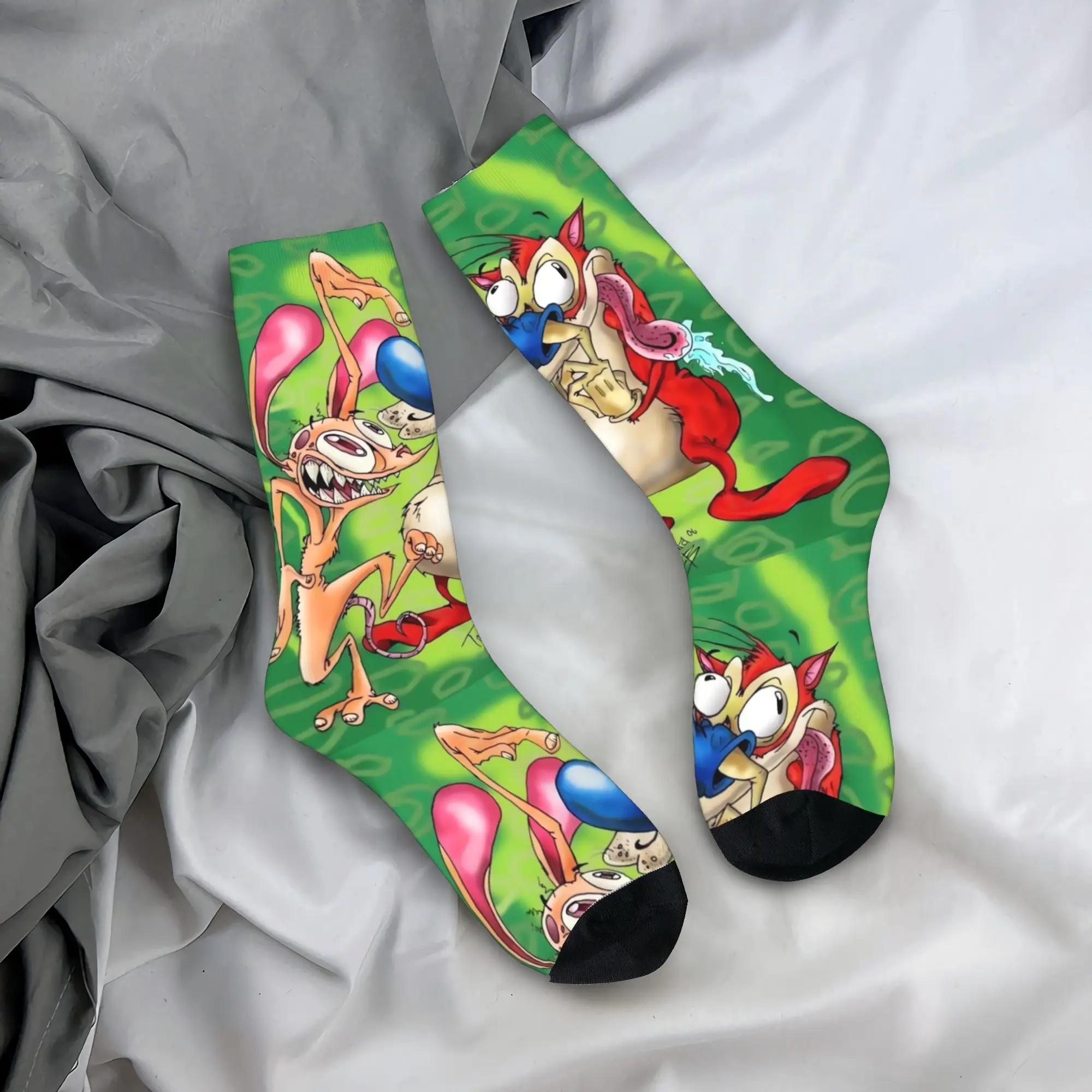 

Ren And Stimpy Animal Cute Socks Trendy Stockings Spring Non-Slip Women Men Socks Warm Soft Design Skateboard Socks