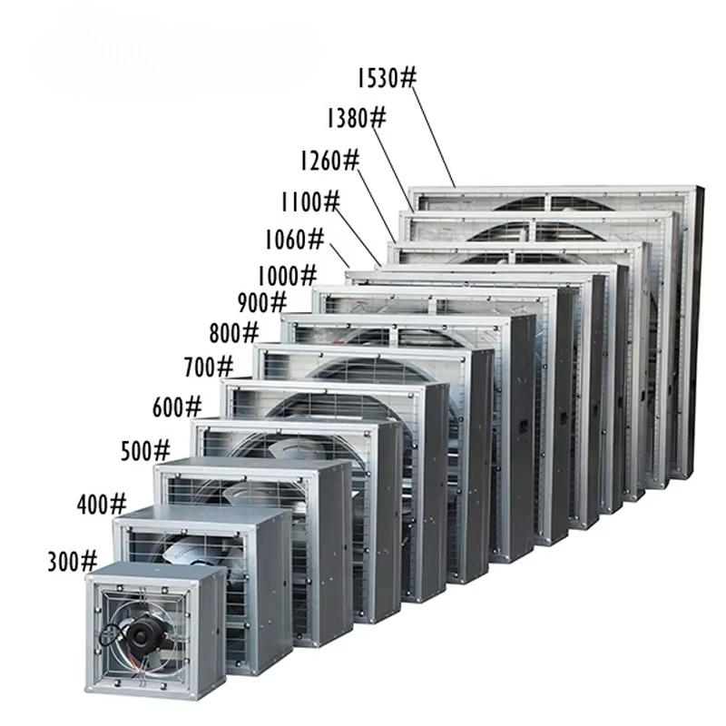 Wall Mounted Heavy-Duty Hammer Axial Flow Warehouse Factory Greenhouse and Poultry Breeding Farm Ventilation Exhaust Fan