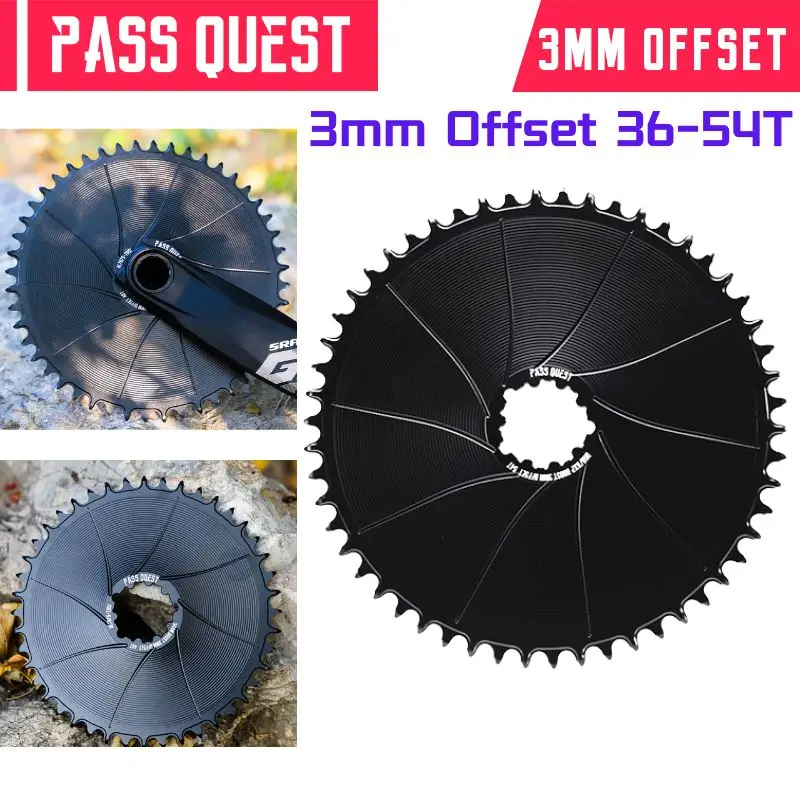 

PASS QUEST 3mm Offset forGXP Bicycle Chainring 36T-54T Direct Mount Narrow Wide Teeth Chainwheel Closed Disc For DUB A XS 12s