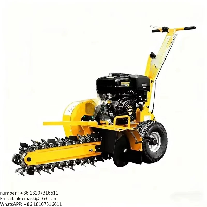 

High power 15HP trencher Mini chain trencher Mini trencher for land clearing, weeding and trenching machine