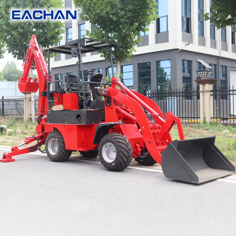 Chinese Factory Diesel Engine Backhoe Loader Farm Mini Backhoe Wheel Loader 4WD Hydraulic Pilot Handle Backhoe Loader Customized