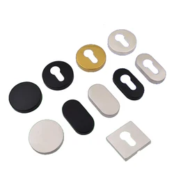 2pcs Stainless Steel Oval Keyhole Cover for Split Lock Hole Decorative Door Non-Hole Lockcase Cylinder
