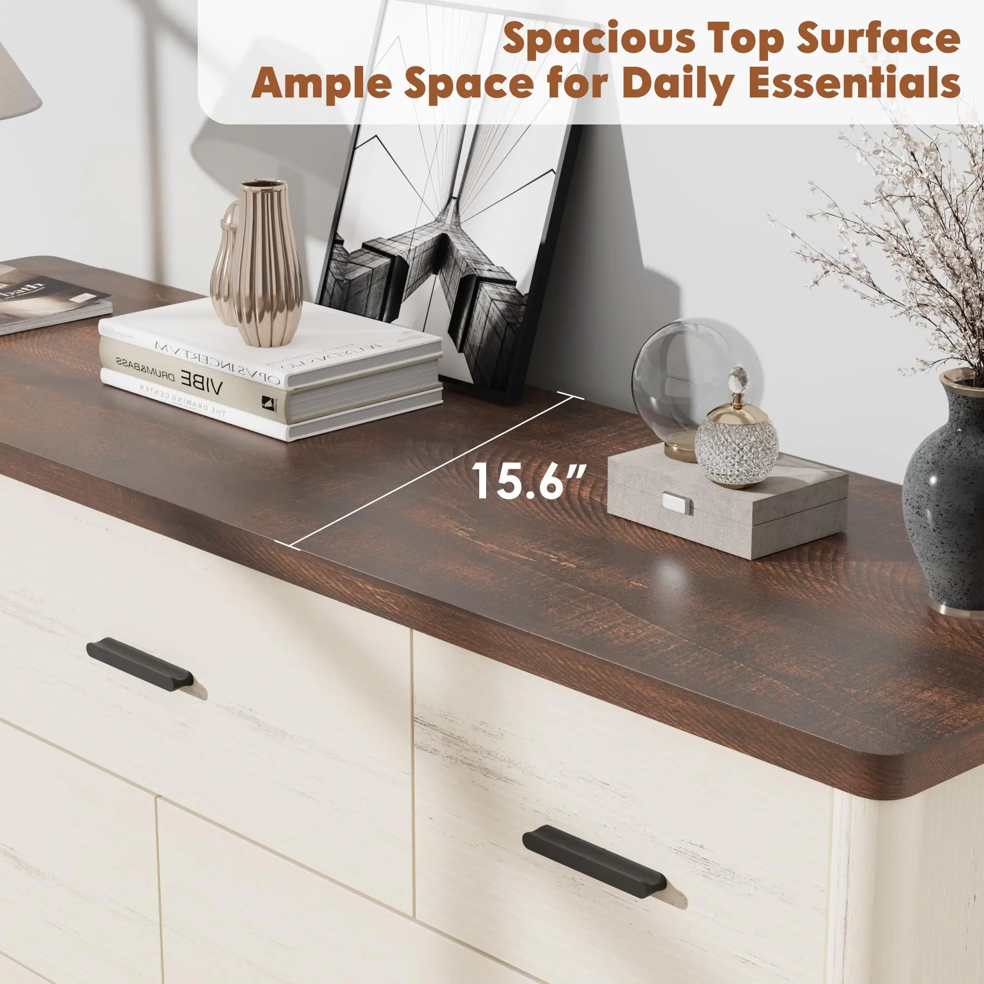 9-Drawer Farmhouse Dresser for Bedroom – 58.27