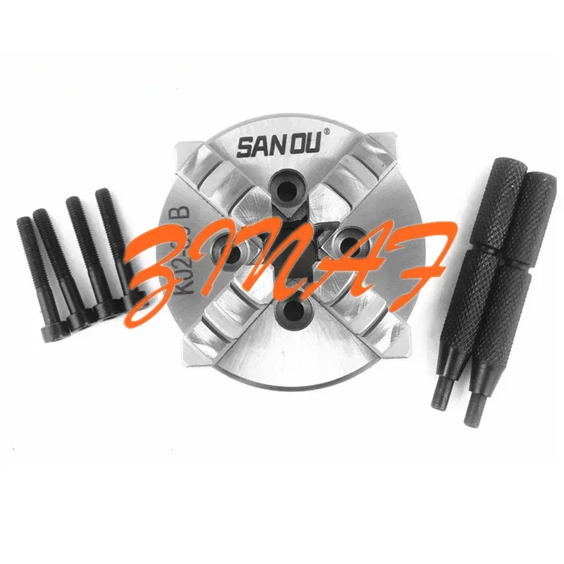 Sanou K01-80 K02-80 Lathe Chuck three jaw four Jaw,Without threads Flange connection for Mini DIY Wood Lathe