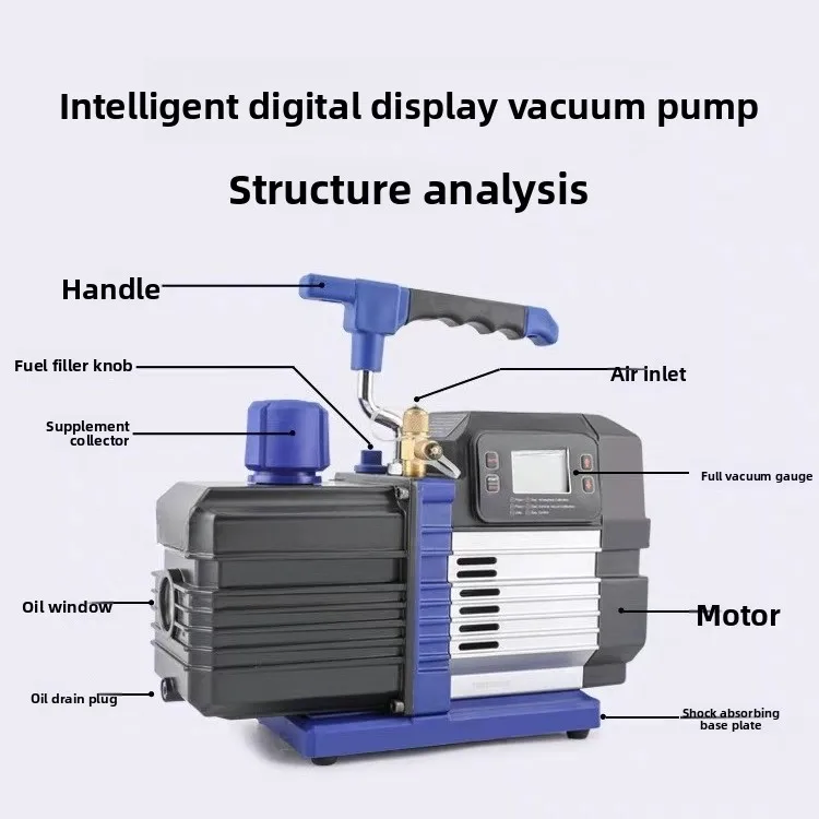 Air conditioning vacuum pump frequency conversion 4 liters single stage bipolar R32 vacuum pump experimental filtration and