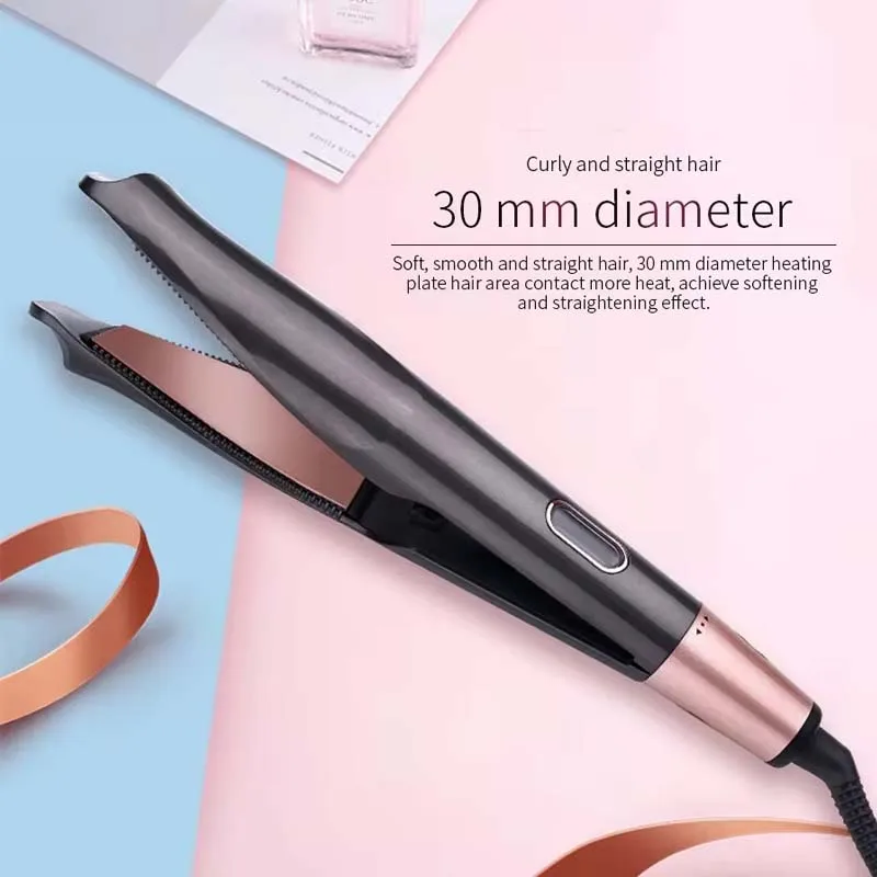 2 in 1 Hair Curler Straightener Professional Curling Irons Titanium Plate Dual Voltage Flat Iron