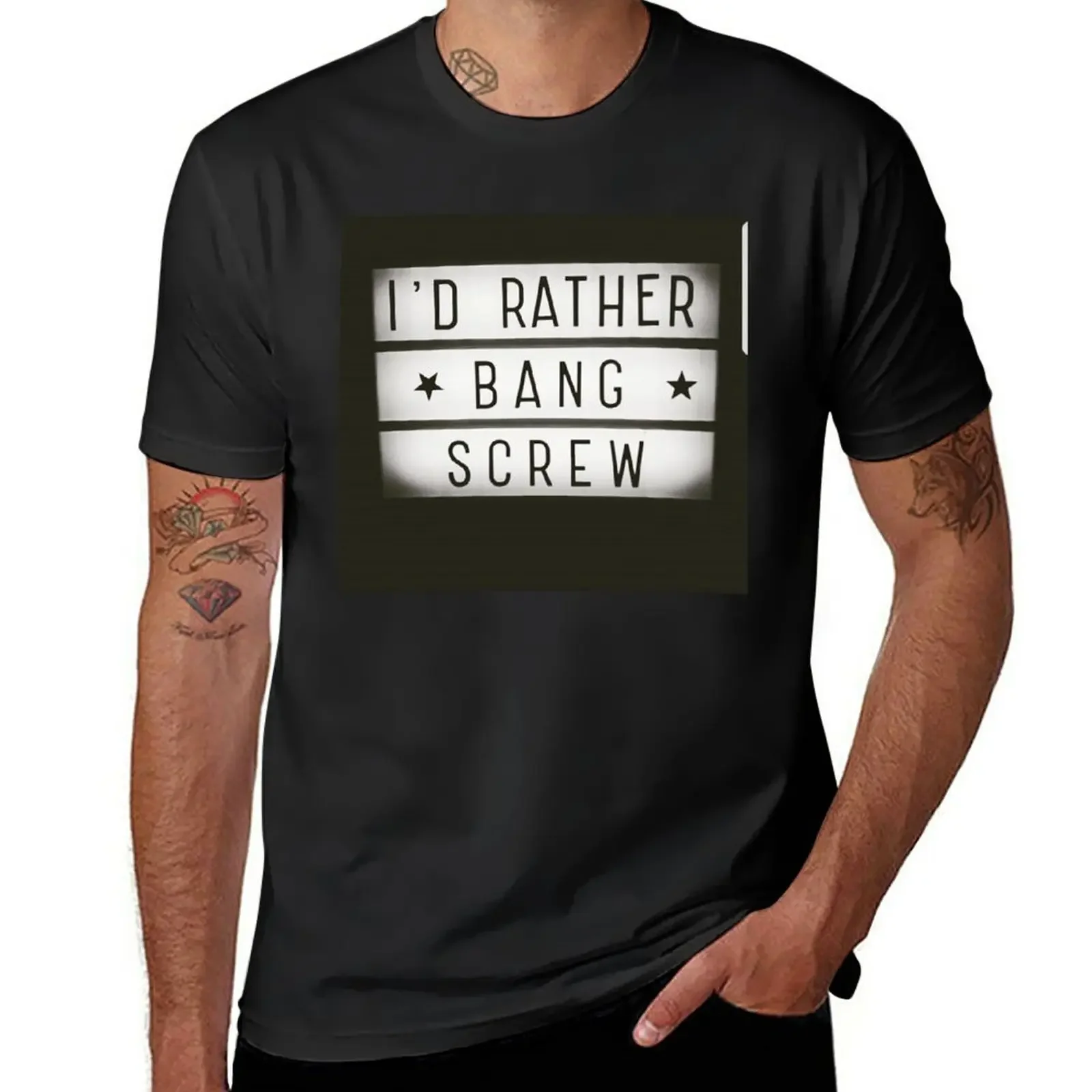 New RATHER BANG SCREW T-Shirt Aesthetic clothing Blouse quick drying shirt men clothing