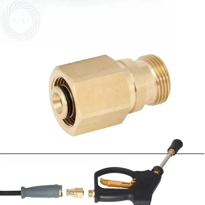 Adaptador de pistola de agua de alta presión, conector de latón para M22-14, Compatible con arandelas a presión de la serie HD