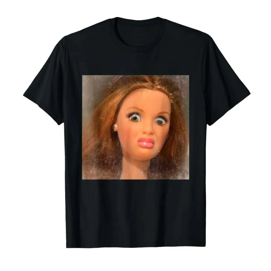 

Funny Disgusting Doll Face Meme T-shirt For Men Women T Shirts Short Sleeve Tops High Quality Cotton Tee Breathable Top