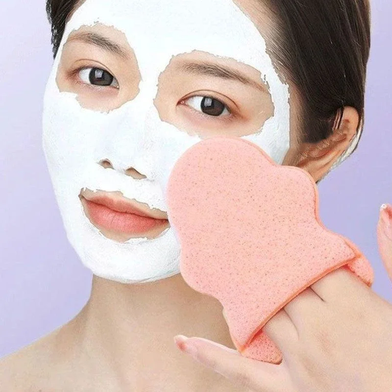 1/10 個再利用可能なソフト洗顔パフフェイスクリーニングスポンジパッドクリーニングスパマッサージメイクアップディープリムーバーににきびツール