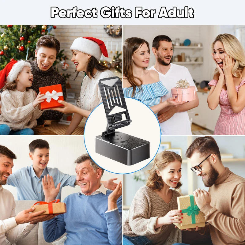 حامل الهاتف المحمول سمّاعات بلوتوث قوة البنك 3 في 1 حامل هاتف قابل للطي لسطح المكتب متعدد الوظائف