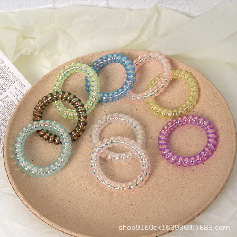 كبير جريئة حورية البحر جي خط هاتفي الشعر الدائري الليزر الملونة الشعر حبل تعادل الشعر شريط مطاطي رئيس حبل إكسسوارات الشعر الإناث #2