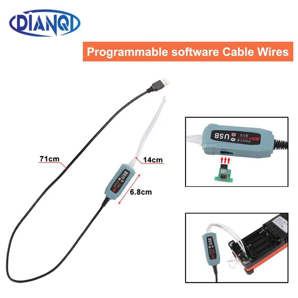 Programmable software Cable Wires for F21-E1B F23 F24 Wireless Industrial Remote Controller E-card Crystal model 868mhz