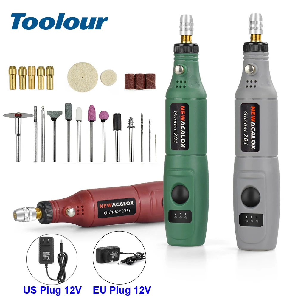 Toolour Kabelgebundenes Multifunktionswerkzeug Elektrisches Rotationswerkzeug-Set mit 24-teiligem Zubehör-Kit 3-Geschwindigkeiten 5000-15000 U/min zum Polieren, Gravieren