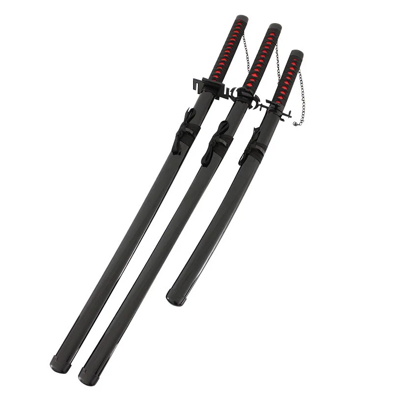 75cm/29.53in Anime Weapon Peripheral Kurosaki Ichigo Tenmon Lock Moon Slayer Swastika Wooden Sword Toy Model Ornament Collection