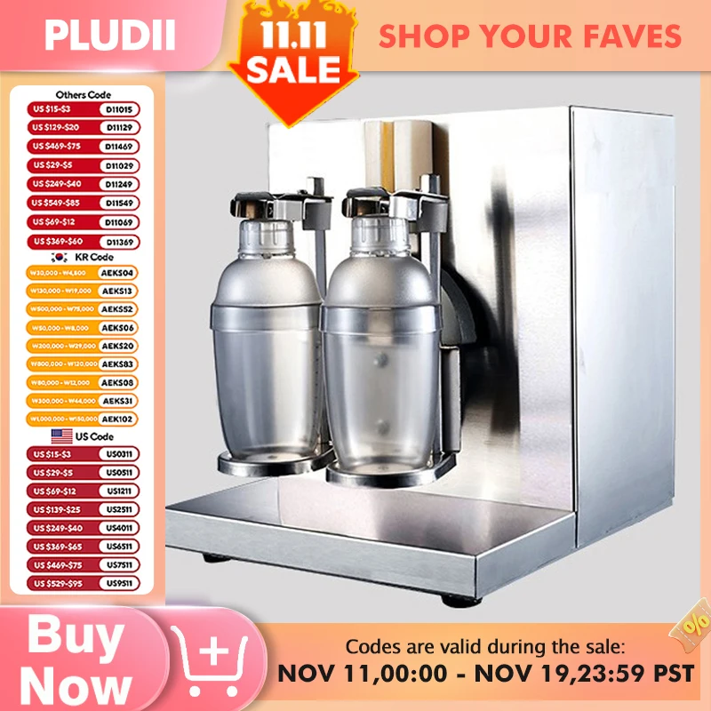 الفولاذ المقاوم للصدأ كوب مزدوج شاي فقاعات عصير الفاكهة مقهى آلة اهتزاز مع الموقت كوكتيل بوبا الحليب الشاي شاكر 110 فولت 220 فولت