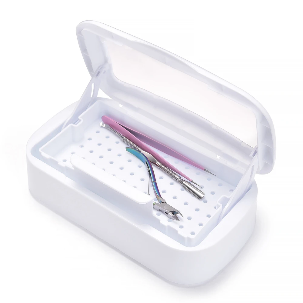 

Nail Sterilizer Tray Disinfection Box Sterilizing Clean Nail Art Salon Manicure Implement Sanitize Tool Equipment Cleaner Tools