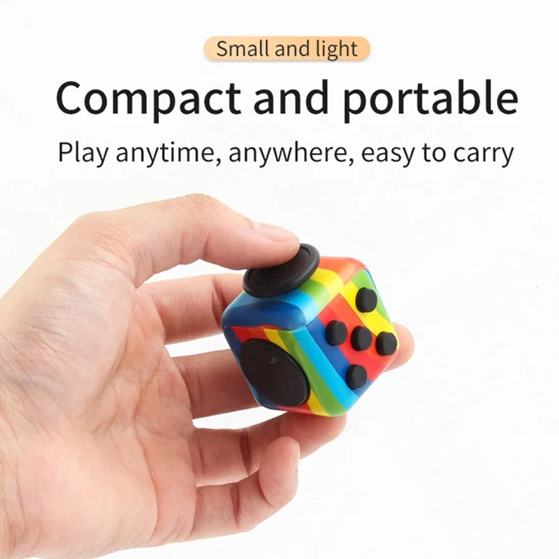 Colorful toys Decompress dice handle  cube decompression starry sky fingertip infinite Anti stress Game pad Toy for kids puzzle