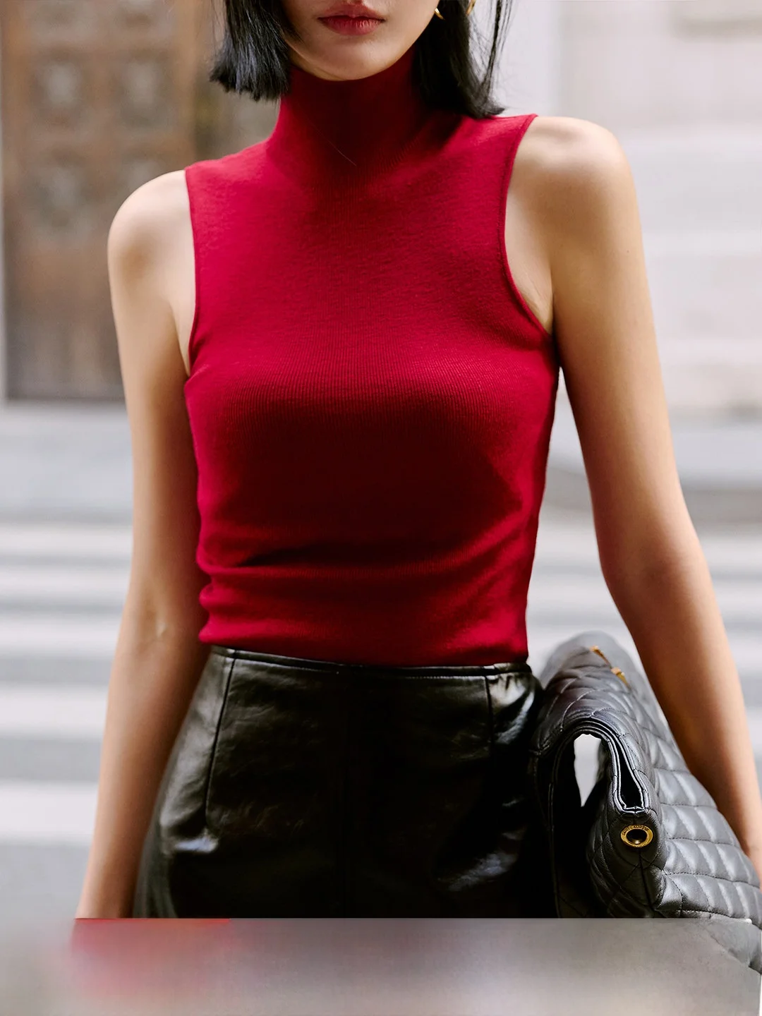 

Женская вязаная шерстяная кофта Luna7xi с высоким воротником, теплая базовая модель для зимы, цветная