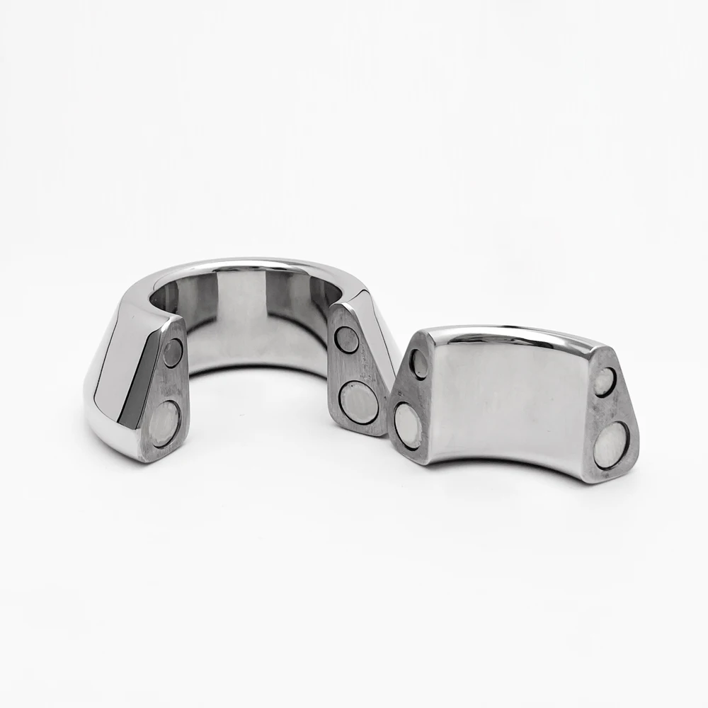 1Pcs Semen Lock Ring Metal Magnet Penis Ring with Scrotum Weights for Male Sexual Fitness Bondage Exercise - Male Sex Toys - view 3