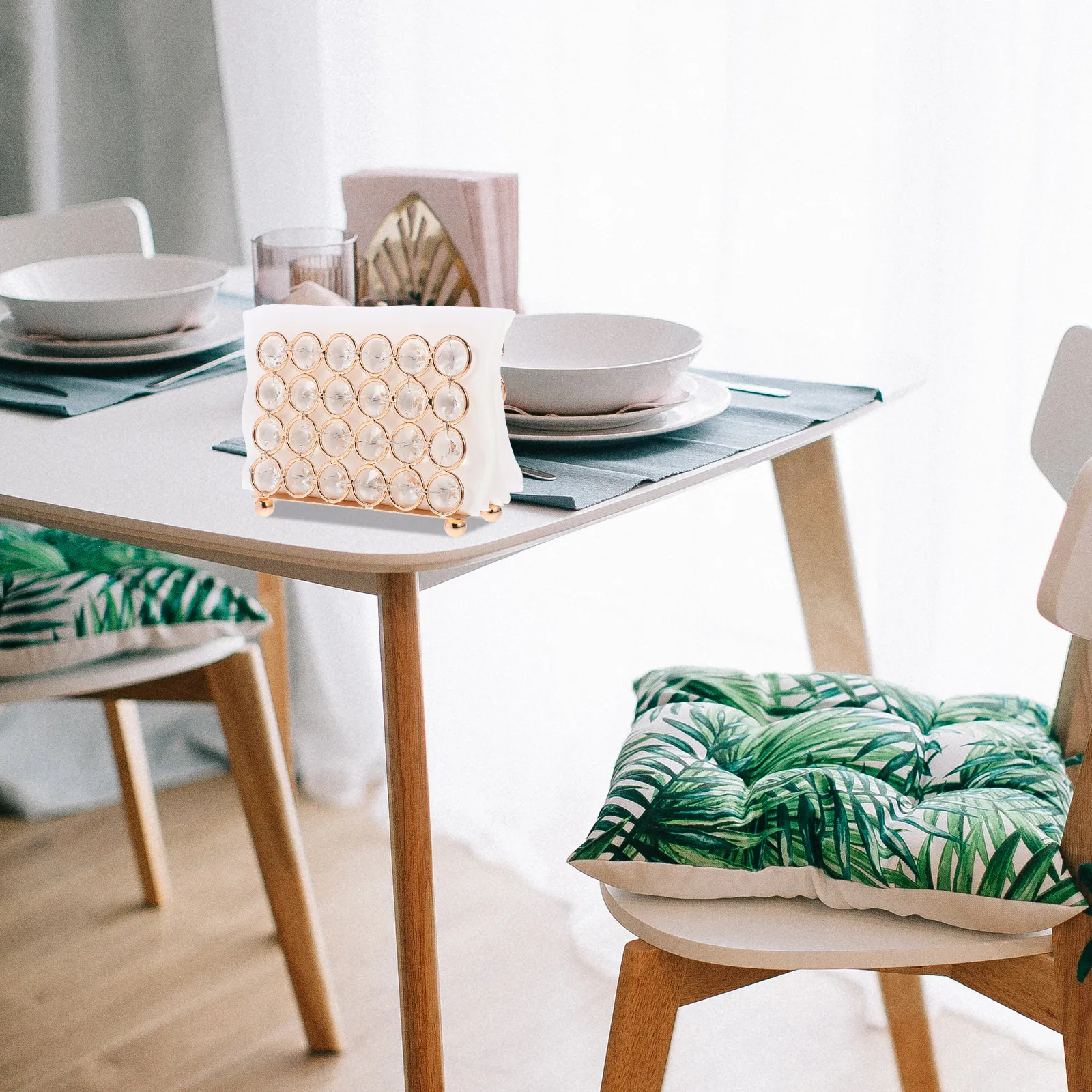 

Napkin Holder Stable Square Base Vertical Paper Tissue Dispenser Creative Metal Napkin Holder Storage Stand for Kitchen Table