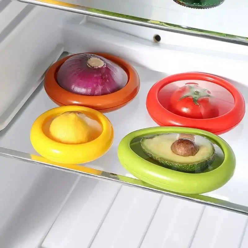 Silicone Fruit Storage Box,Fruit and Vegetable Anti-Oxidation,Reusable Food Box Sealed Set for Fridge Container Keep Fresh(4Pcs)