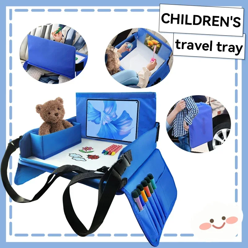 Foldable Kids Activity Tray Multifunctional Storage Organizer Bag Drawing Board Dining Rack Tablet Pouch Portable Table For Chil