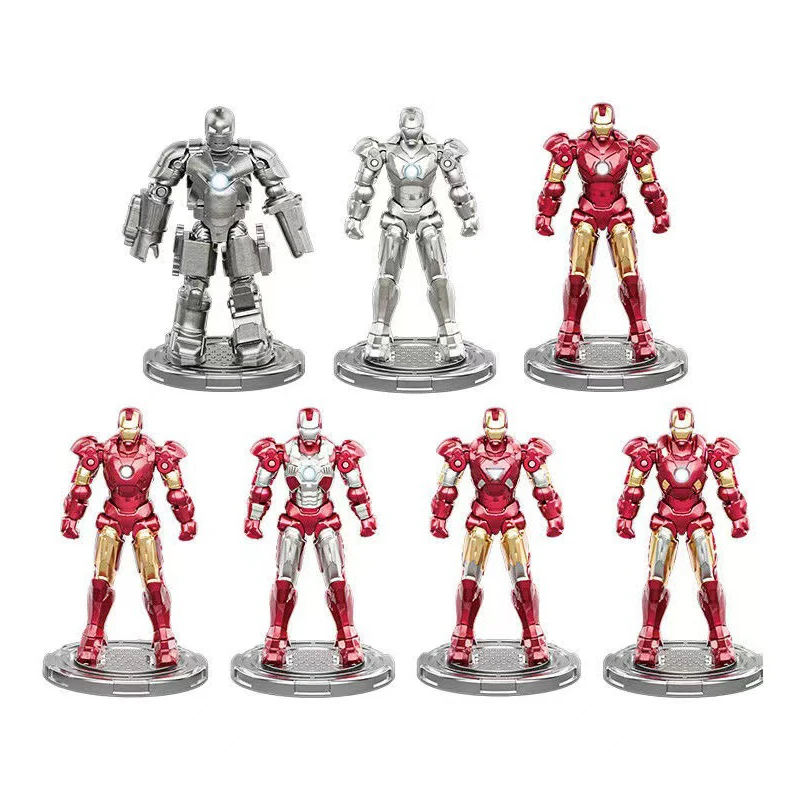 Genuine Marvel Toys Iron Man MK123467Handmade Assemblable Decoration Super Hero Joints Movable Action Figure Model Children Gift