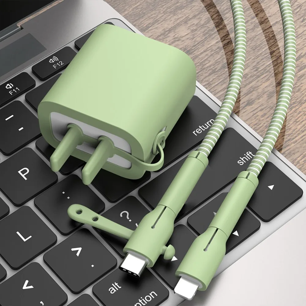 Silicone PD 20W Charger Cover Protective Cap for iPhone 17 16 15 14 13 12 Pro Max 11 USB-C Cable Head Protector Dust Plug