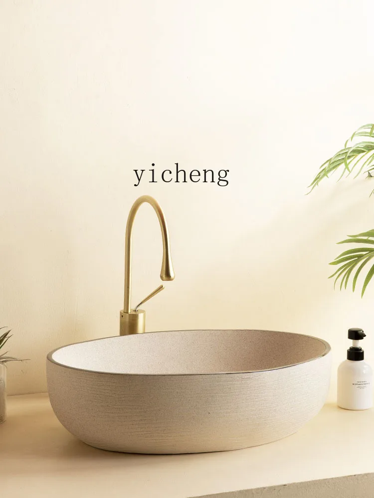 XL Table Wash Basin Basin Single Basin the Flowerpot on the Balcony High-End Ceramic Basin Outdoor