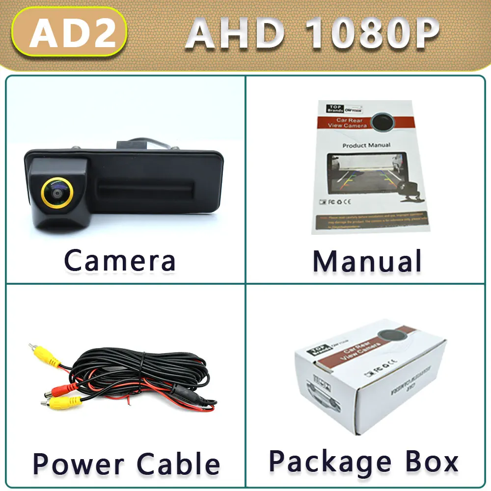 

AHD 1080P 170 ° Золотой объектив, ручка багажника, автомобильная камера заднего вида для Skoda Fabia MK2 2010 2011 2012 2013, Android монитор