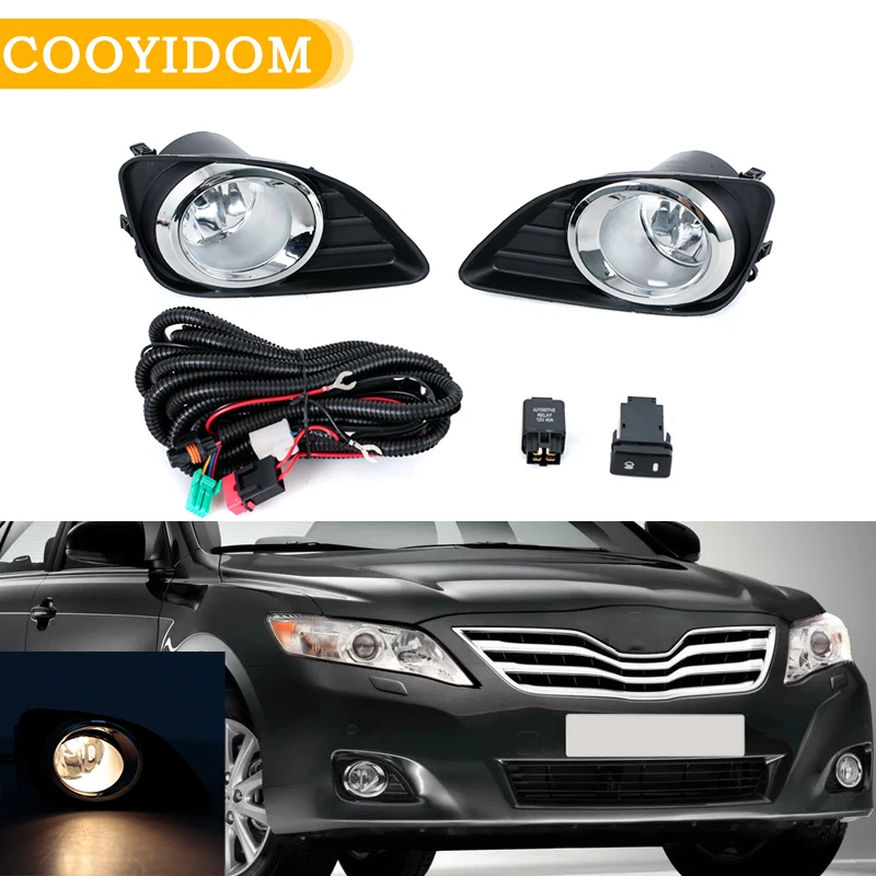 Front Bumper LED Fog Light Assy Fog Lamp Assembly For Toyota Camry XV40 2010 2011 Fog Lamp Cover Grill Bezel Car Accessories