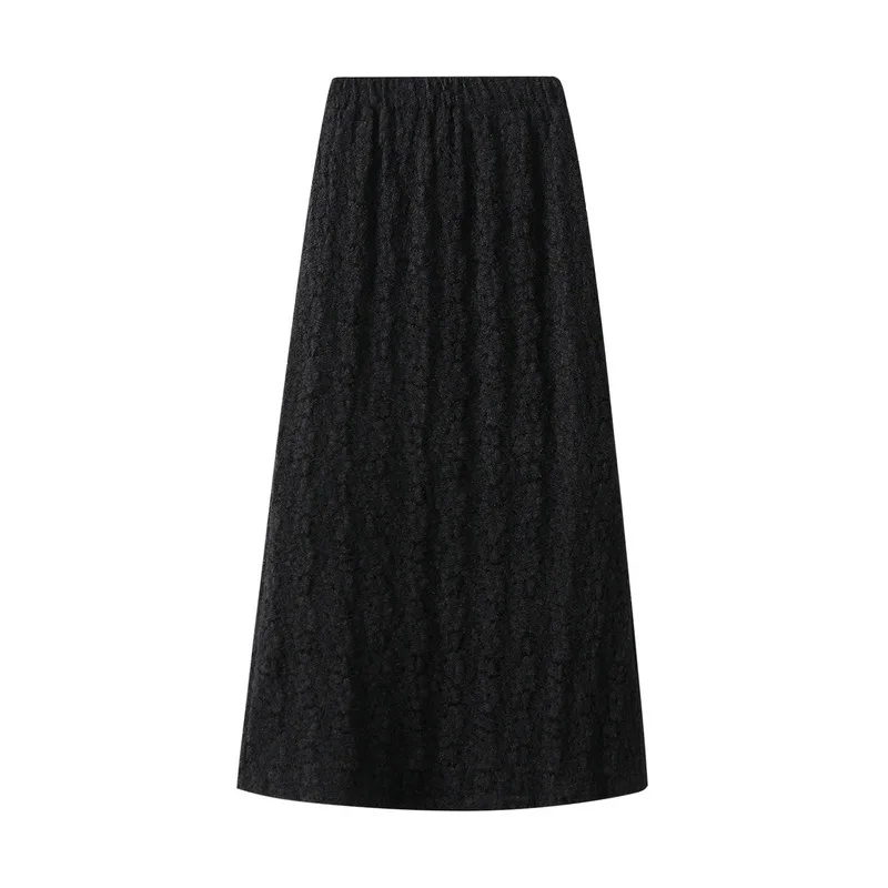 Plush Lace Skirt with Thick Lining, 2023 Autumn and Winter, New, 6007